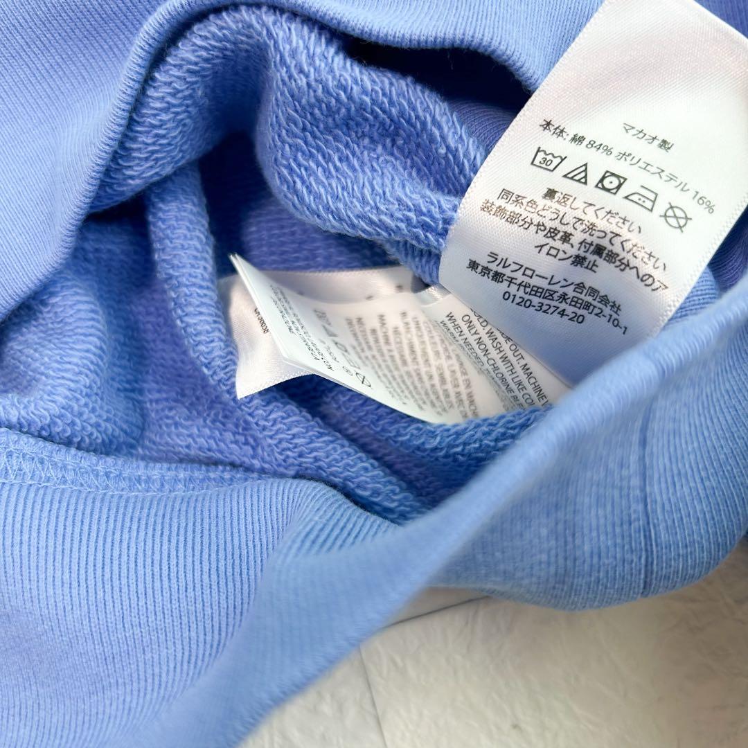 新作◇ラルフローレン ガールズ ポロベア スウェットシャツ S/130 ブルー