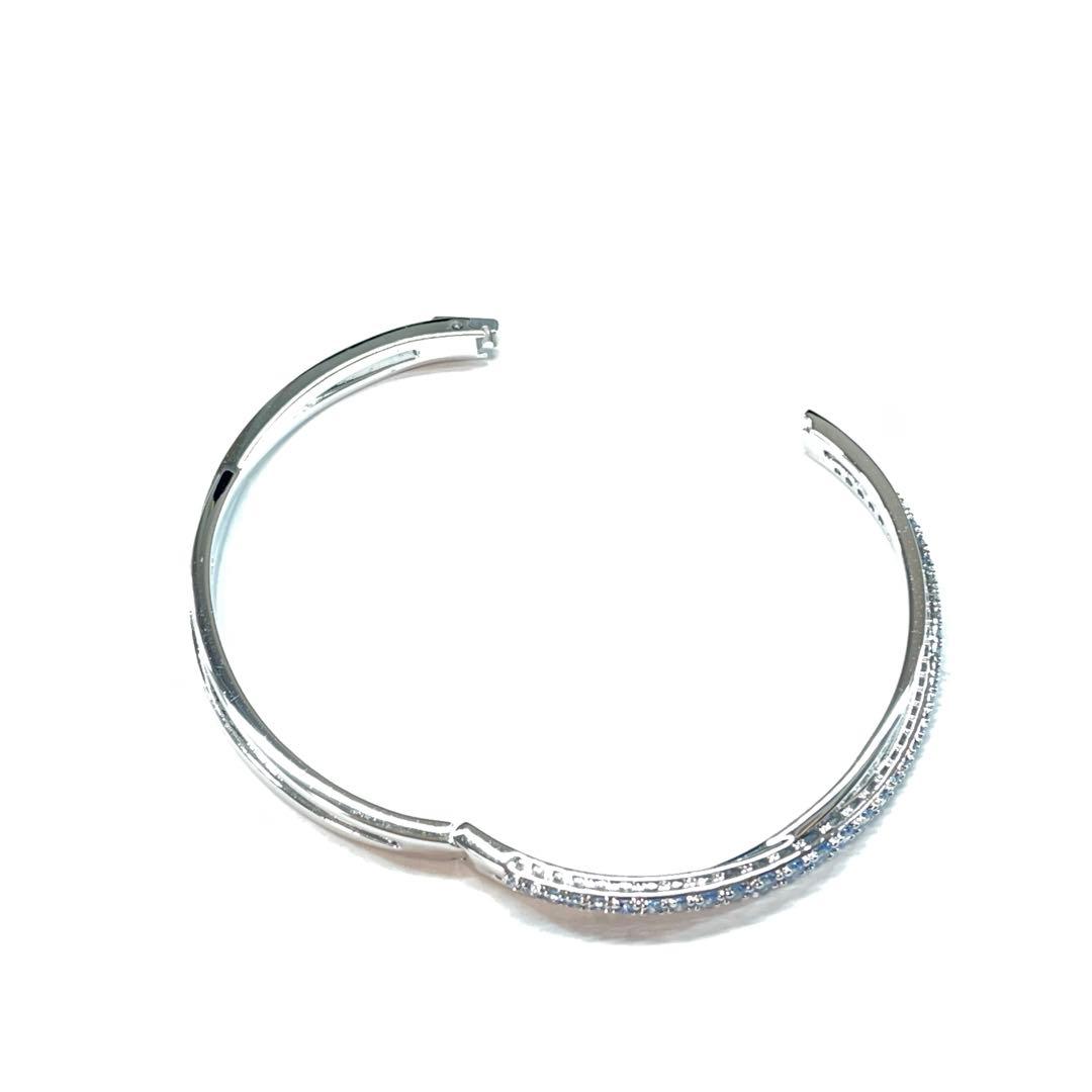 4024 スワロフスキー クリスタルバングル ダブル サイズS ストーン