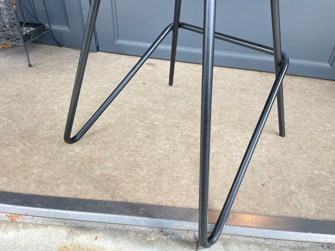 B7106【無垢×アイアン】ラウンドスツール アイアンスツール