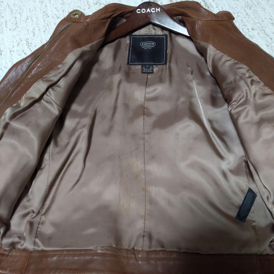 ★本日限定お値引き★COACH ブラウン シングルライダースジャケット