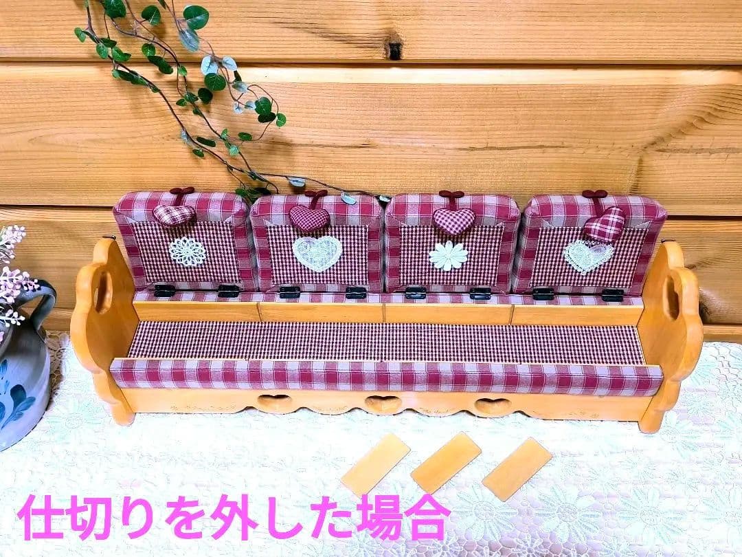 ⭐アメリカンカントリー雑貨♥ハートいっぱい横長オットマン小物入れ(シェルフにも)