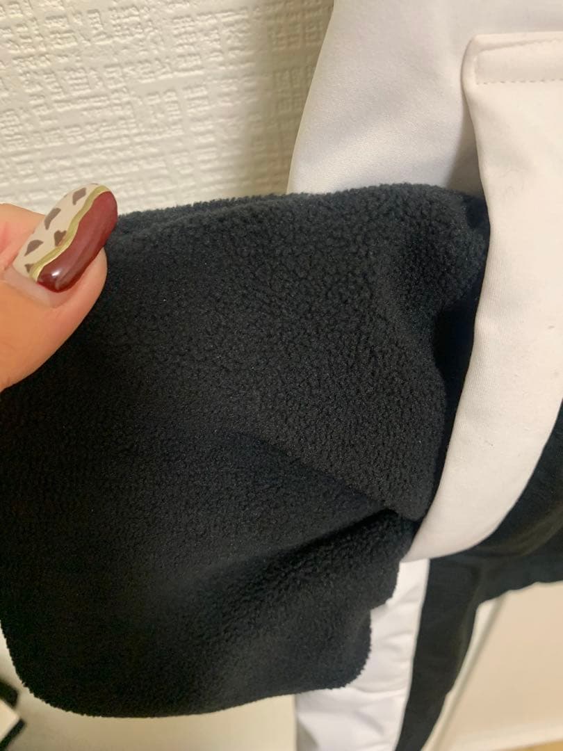 JACK BUNNY暖かい中綿ベストワンピース ブラック/ホワイト　レディース