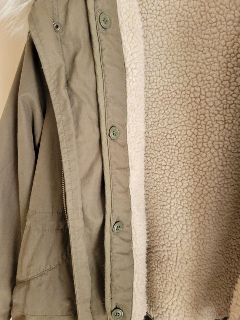 JOURNAL STANDARD ファー付きボアライニングジャケット カーキ　M