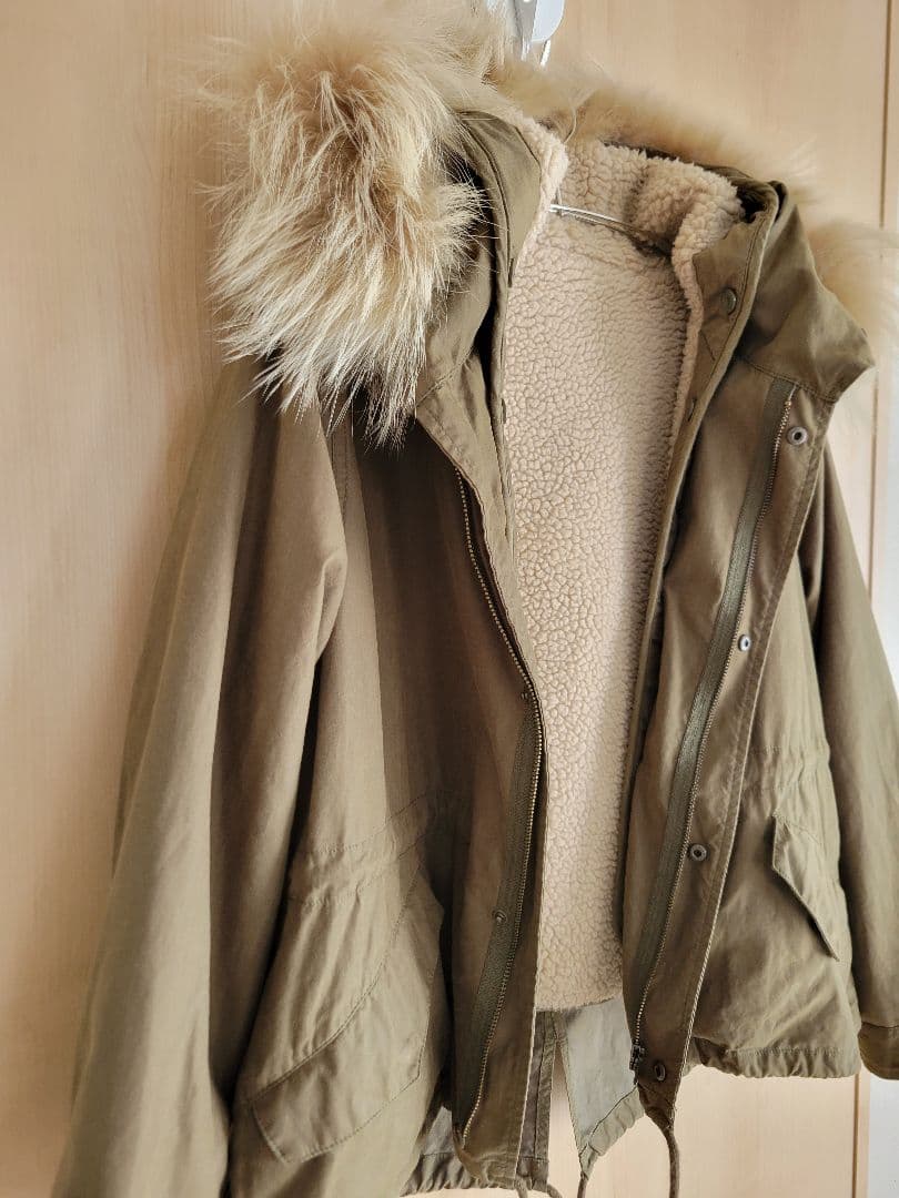 JOURNAL STANDARD ファー付きボアライニングジャケット カーキ　M