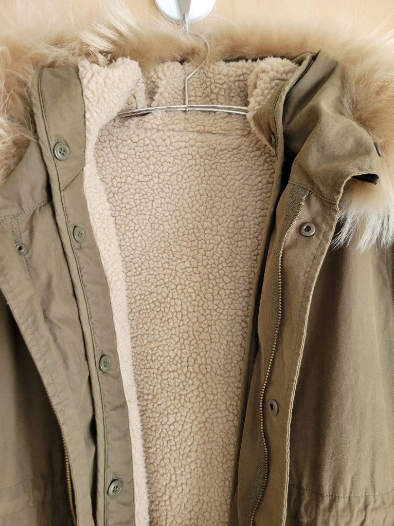 JOURNAL STANDARD ファー付きボアライニングジャケット カーキ　M