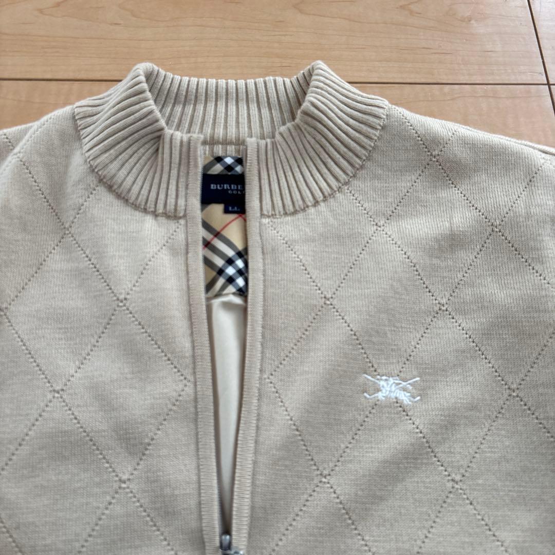 バーバリーゴルフ ニットブルゾン レディースLL ベージュ　日本製