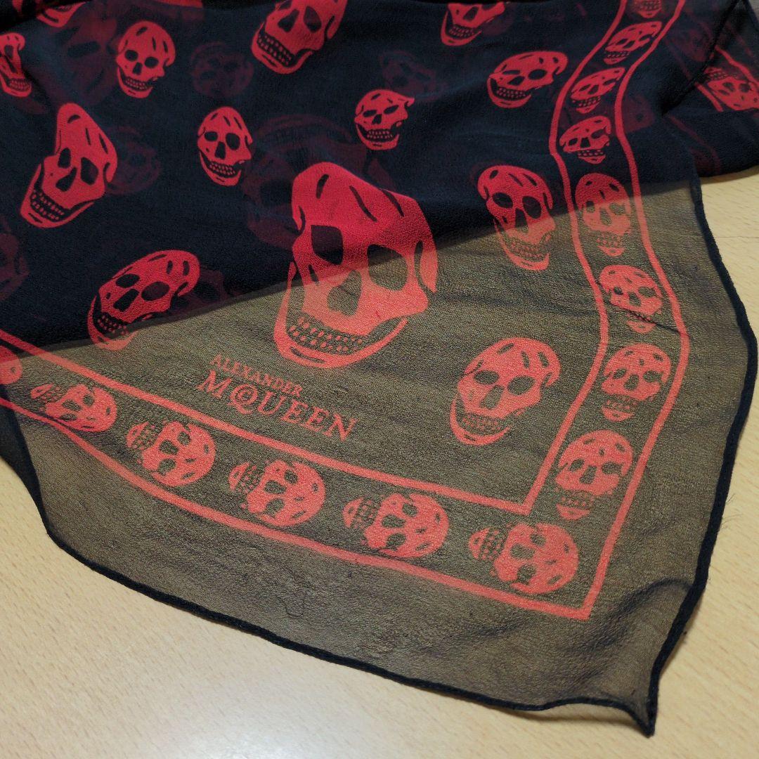 本人期 Alexander McQueen Red Skull Scarf