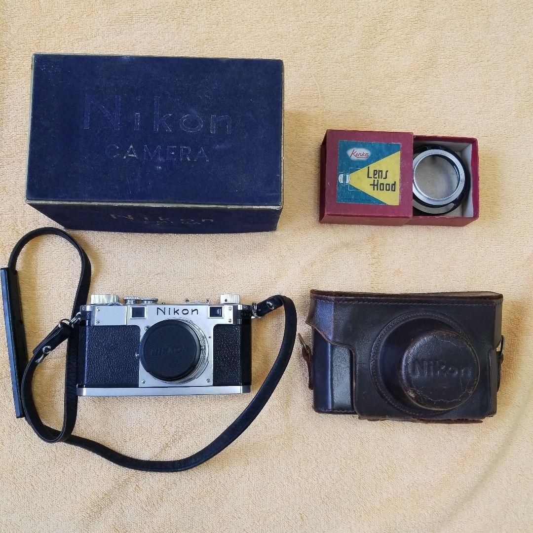Nikon S ニッコールHC5cm　F2付き　皮製ケース、箱付き