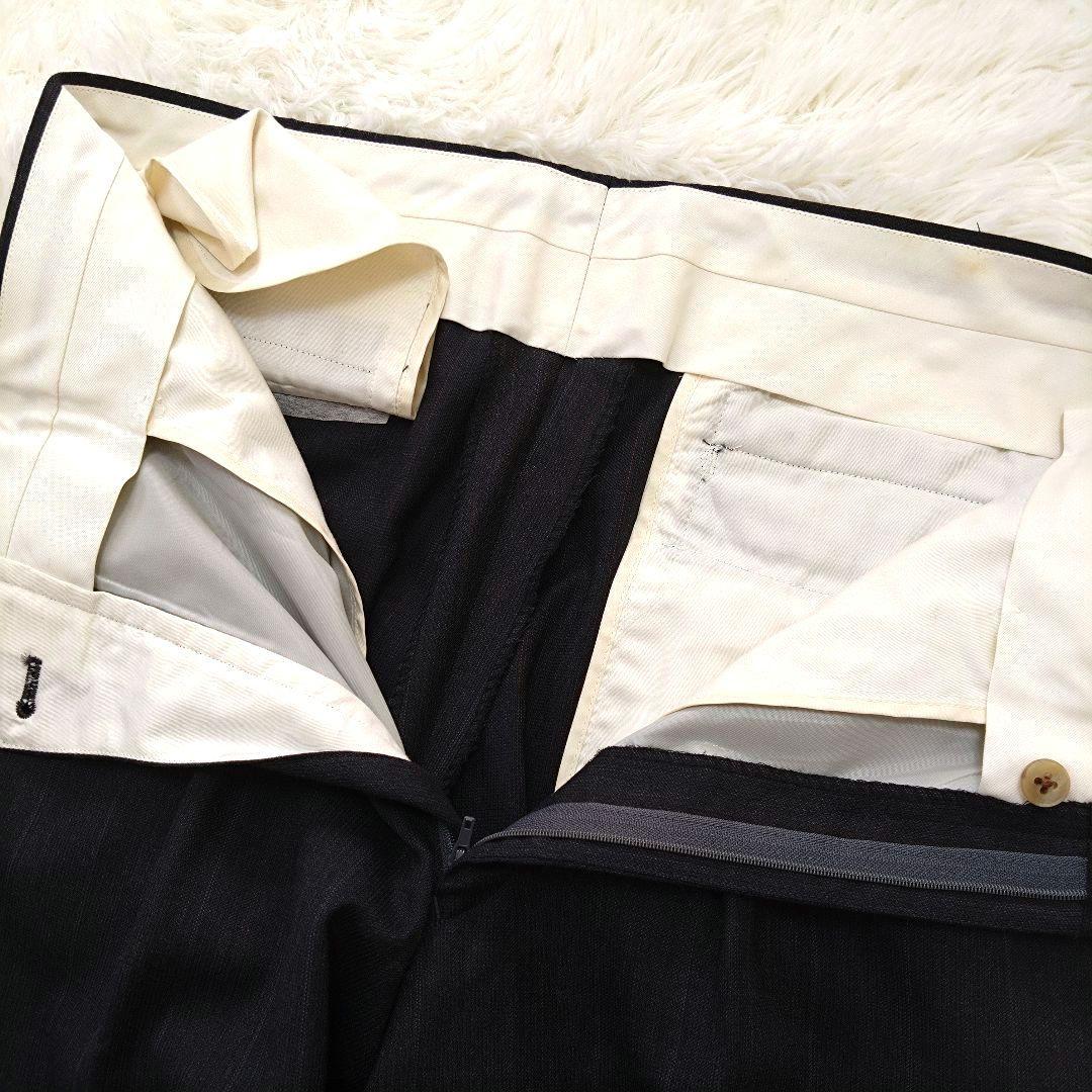 バーバリー ダブルスーツ セットアップ ストライプ グレー ウール Lサイズ