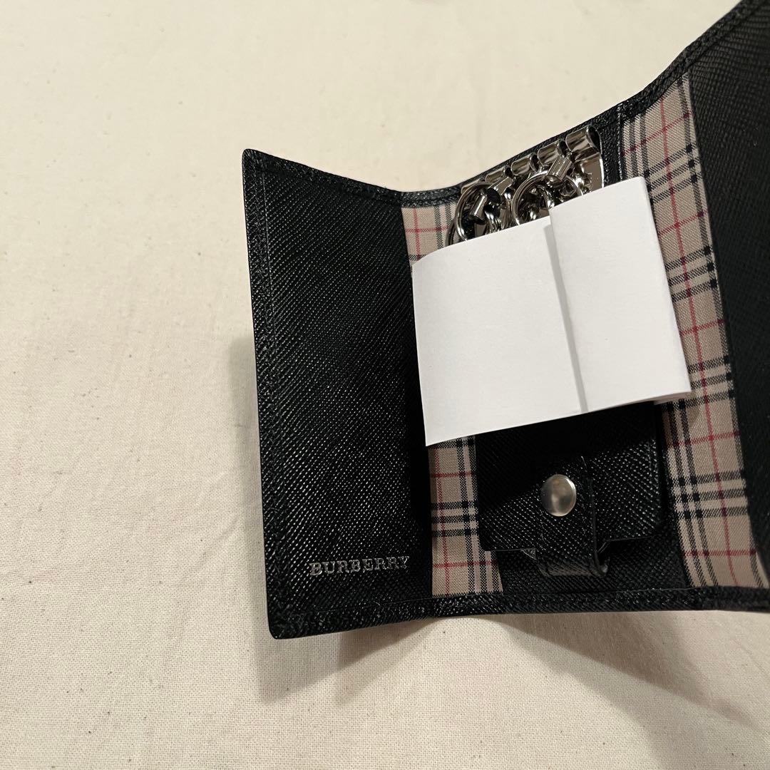【超レア★新品未使用★人気ノバチェック】バーバリー キーケース★レザー★ブラック