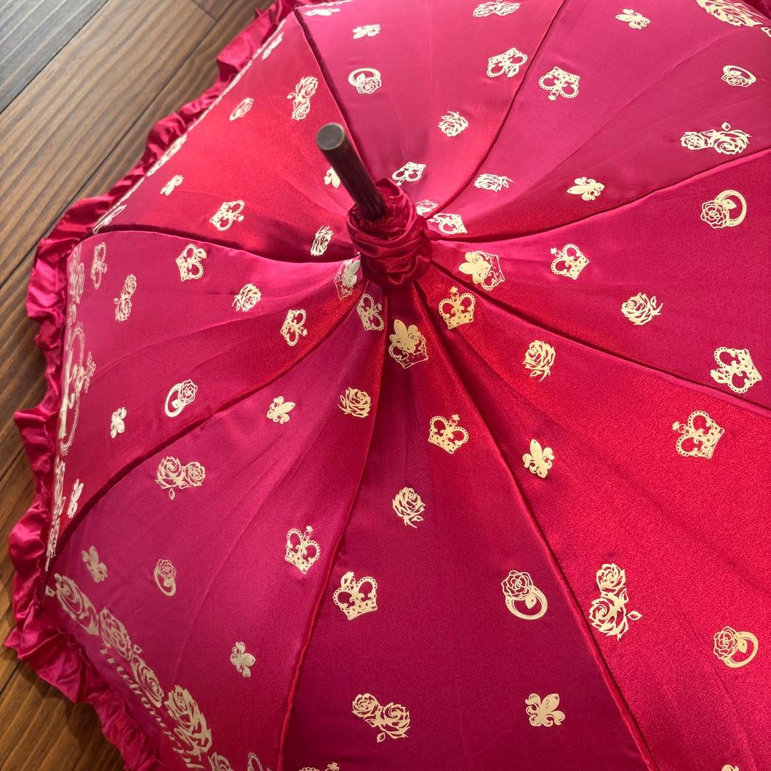 morphose エンジ色 フリル日傘