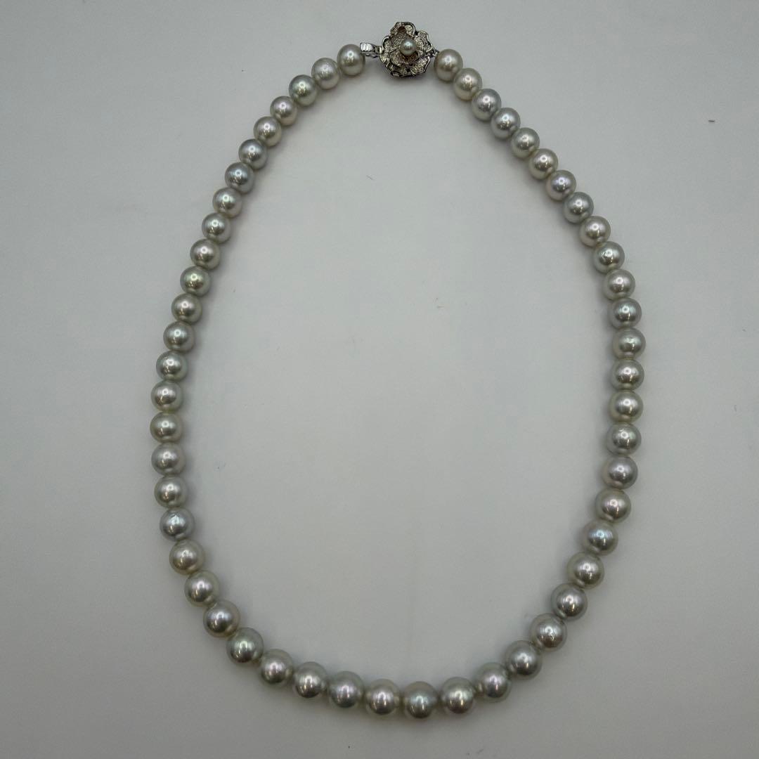 鑑定書付き‼︎ 真珠シルバーグレー　パールネックレス　Y