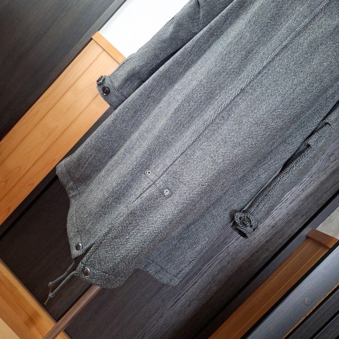 ジョンブル　Johnbull　ヘリンボーンモッズコート　S　ブラック×グレー