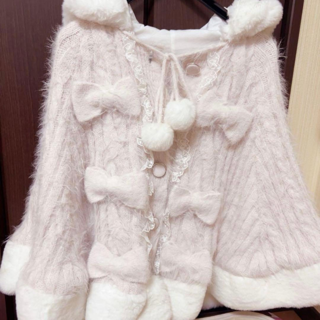 LIZLISA リズリサ ファーポンチョ ピンク