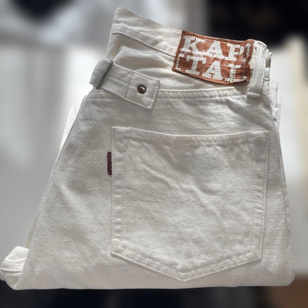 kapital デニム　ホワイト　シンチバッグ　赤耳