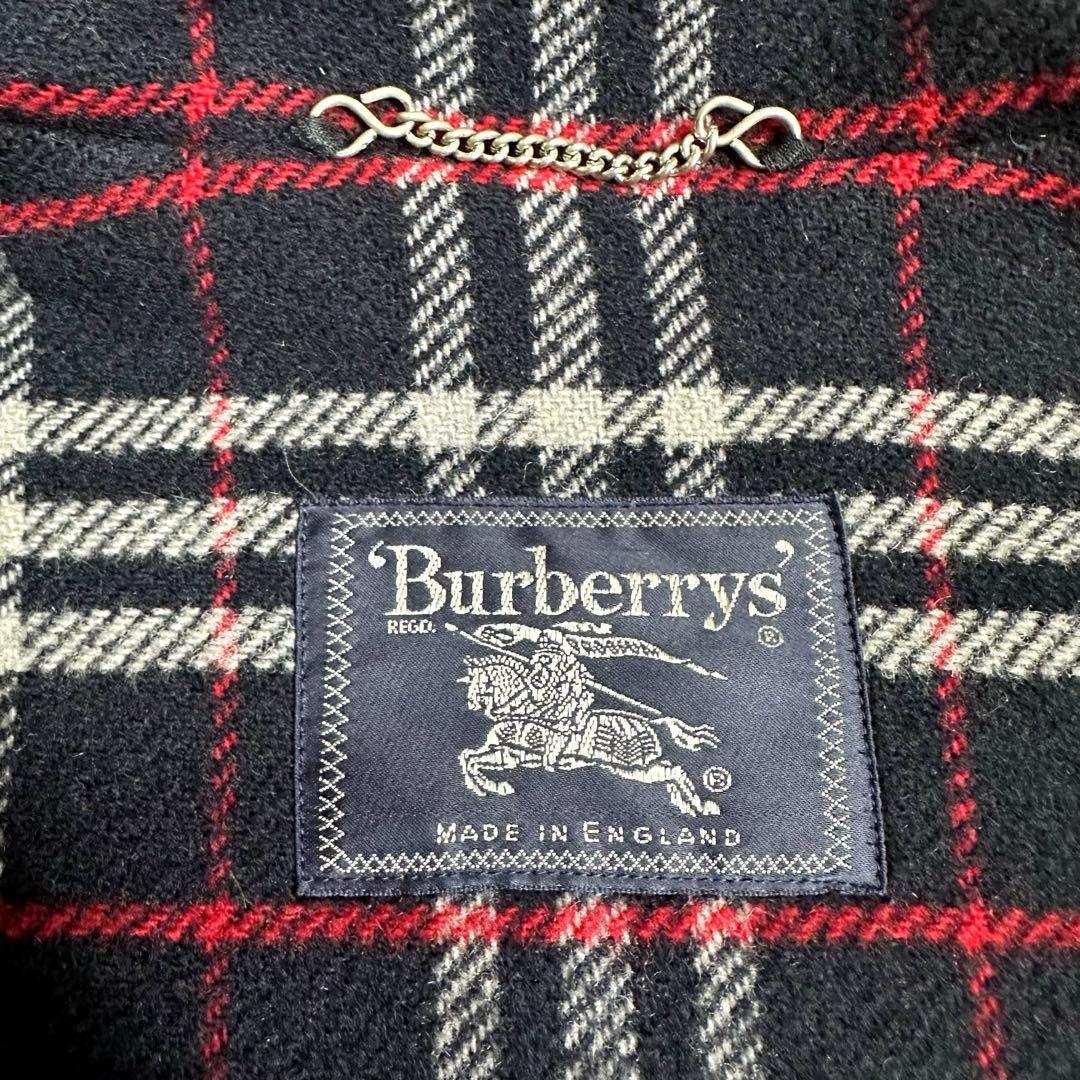 BURBERRYS★バーバリーズ ロング ダッフルコート ノバチェック 紺
