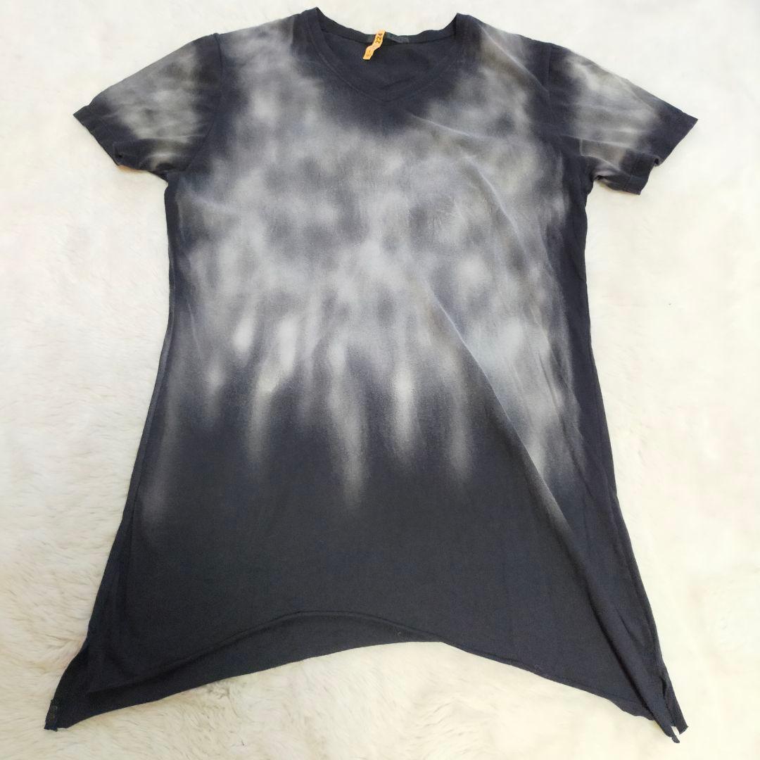 KMRii Black Shadow VネックTシャツ 変形デザイン