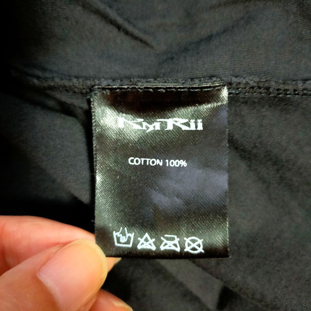 KMRii Black Shadow VネックTシャツ 変形デザイン