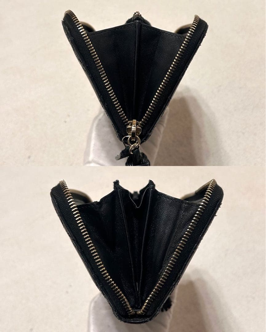 極美品❗️ CHANEL シャネル　フリンジ　ラウンドファスナー　長財布　ブラック