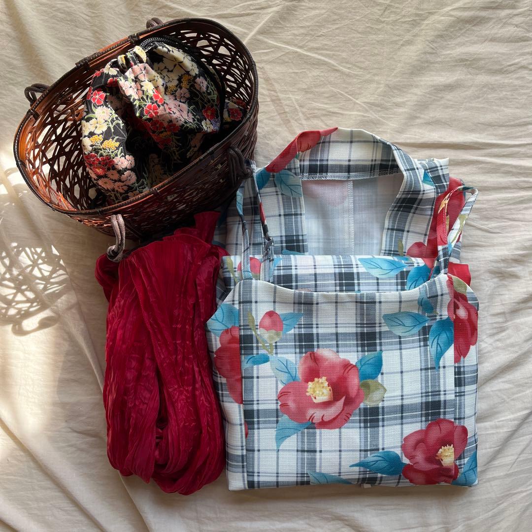 クティールとレトロ 2wayレトロ浴衣セット Honeys かごバッグ