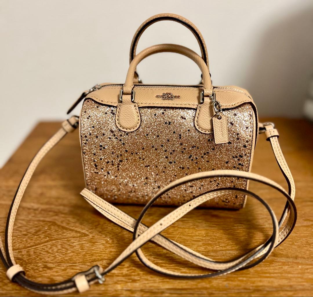 L*n様 COACHコーチ　スターグリッター クロスグレインレザー ショルダーミ