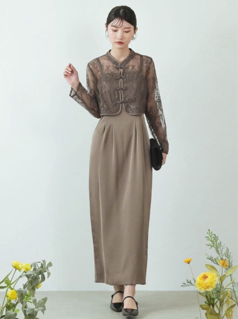 kana カナ【美品】チャイナ風3WAYタック パーティー ドレス M