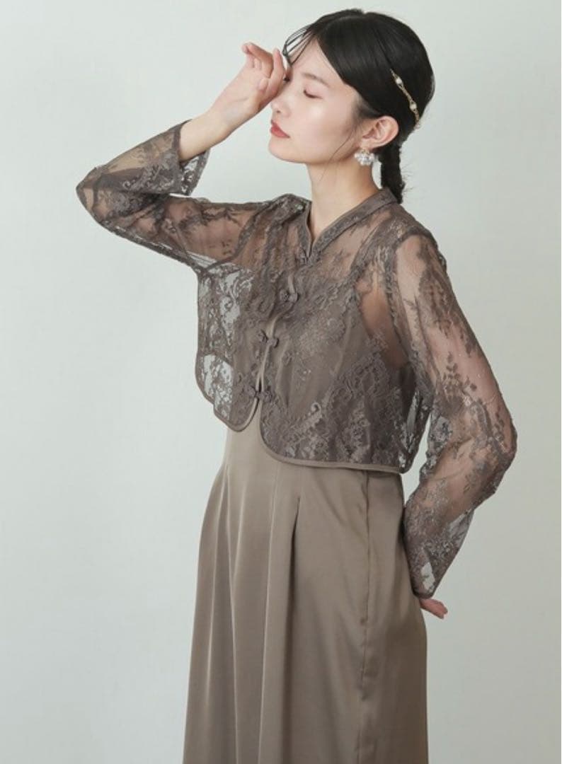 kana カナ【美品】チャイナ風3WAYタック パーティー ドレス M