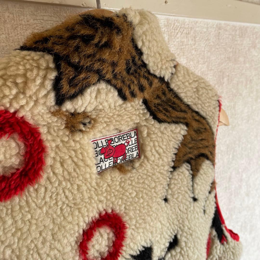 【OLLEBOREBLA/アルベロベロ】激レア！総柄ボアベスト ビンテージ