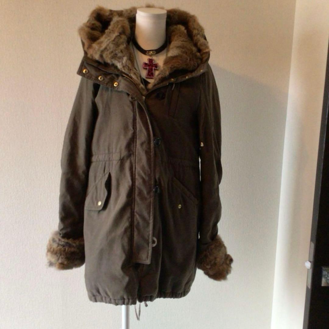 y2k グランジフェアリー ラビットファーモッズコート　 森ガール 00s