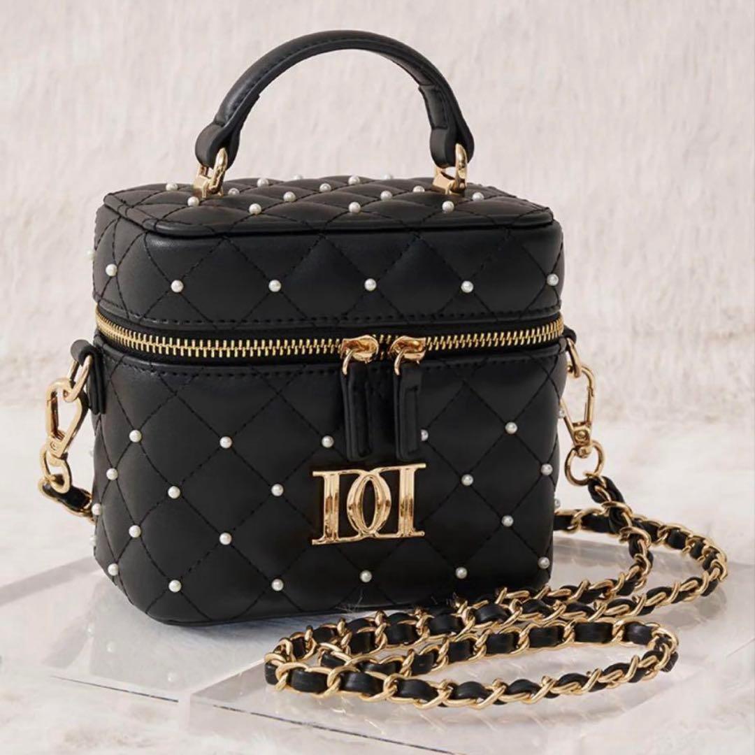 darich ダーリッチ キルティングパールスクエアミニバッグ ブラック