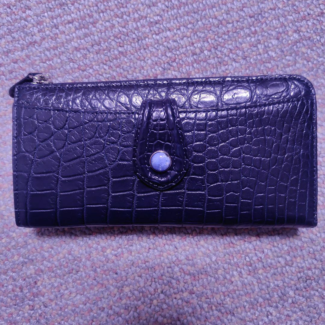 クロコダイル長財布　パワーストーン付　福財布