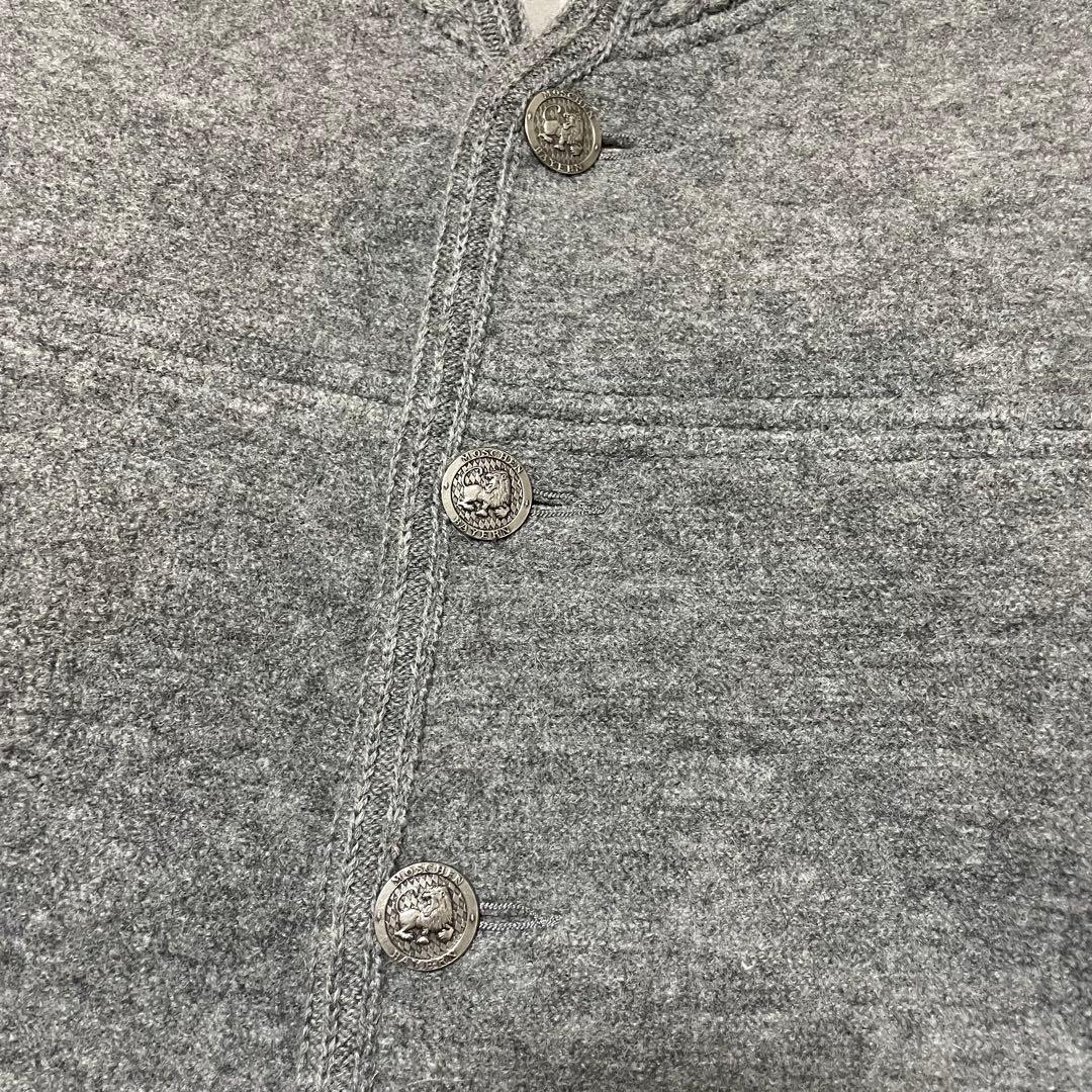 チロリアンジャケット ウールジャケット ユーロ古着 グレー ニットジャケット