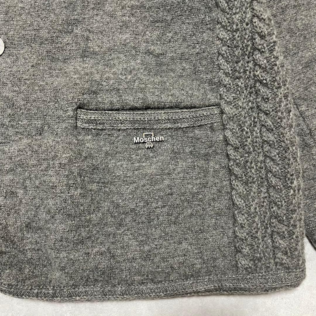 チロリアンジャケット ウールジャケット ユーロ古着 グレー ニットジャケット