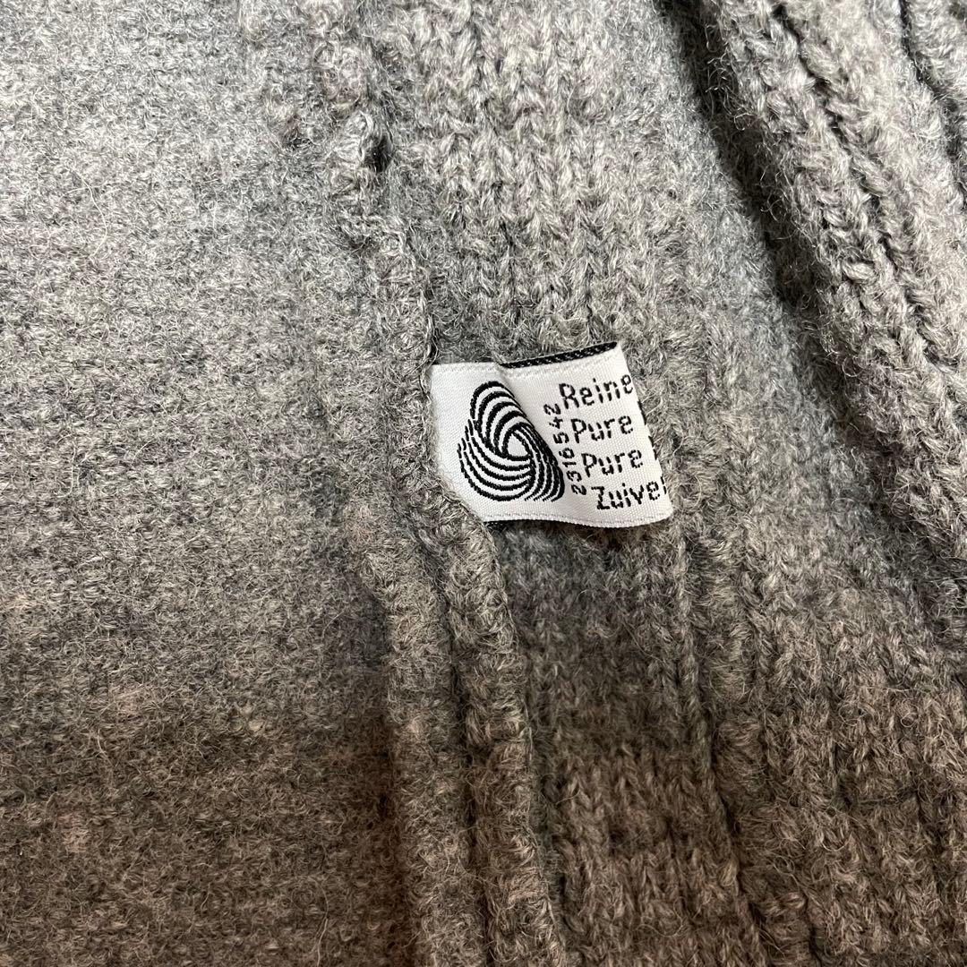 チロリアンジャケット ウールジャケット ユーロ古着 グレー ニットジャケット