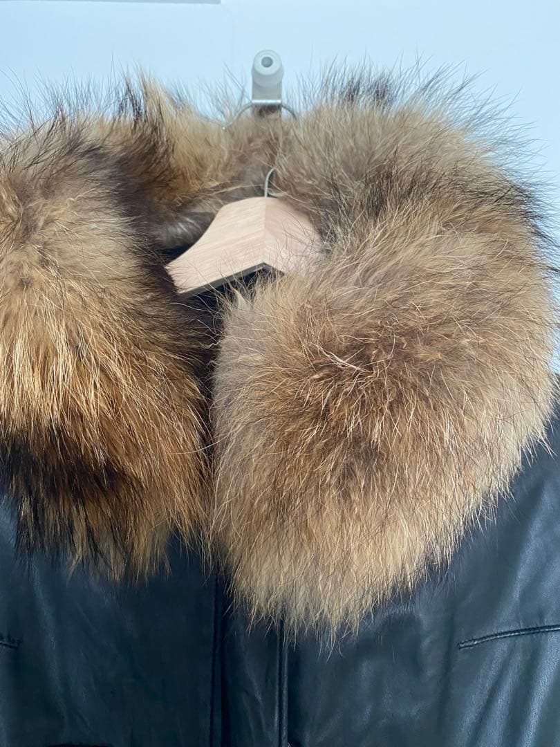 Sisii ファー付きレザーモッズコート