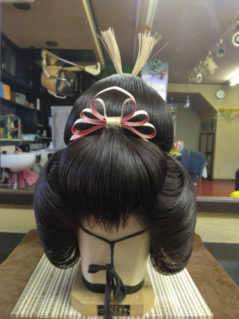 美品☆文金高島田 日本髪 かつら 人毛 花嫁 aku