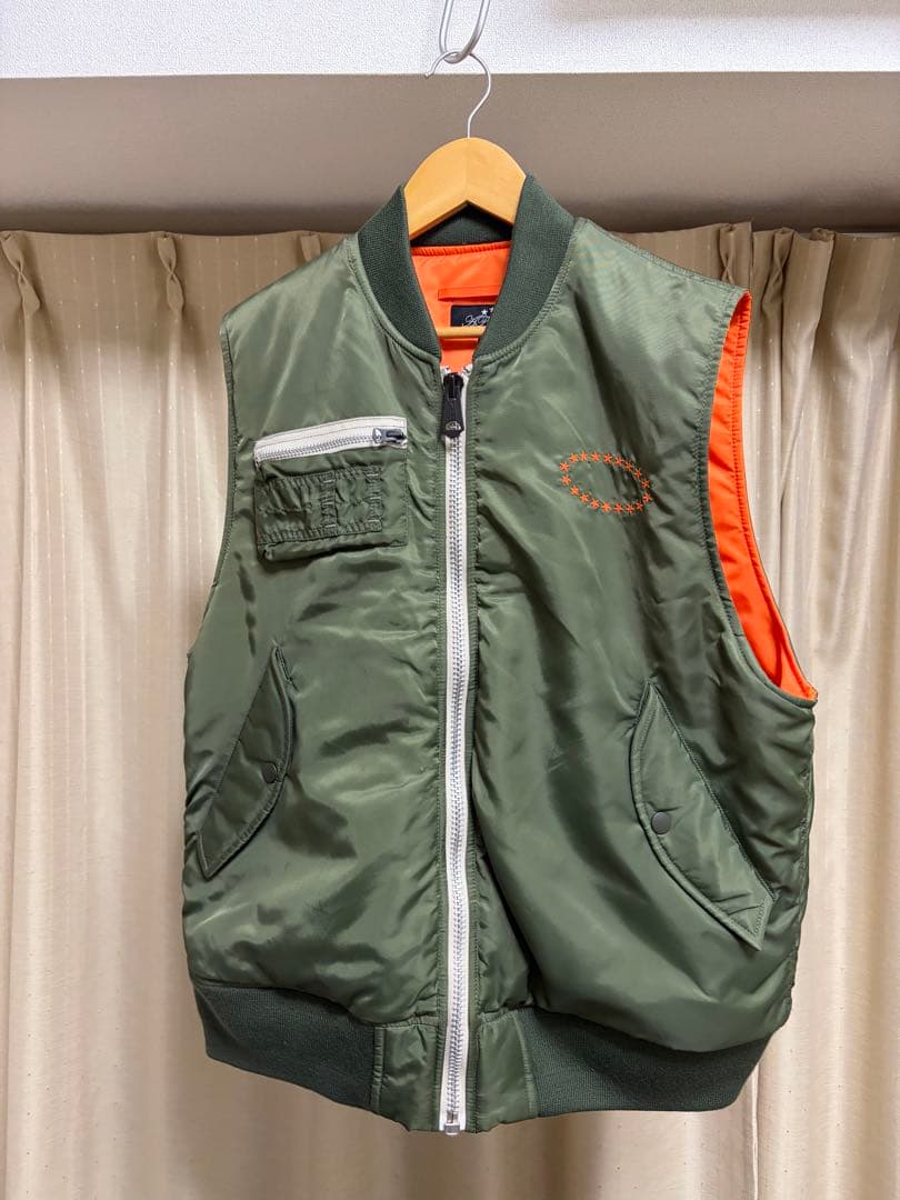 AFB 22AW ピーズMA-1ジップアップベスト カーキ