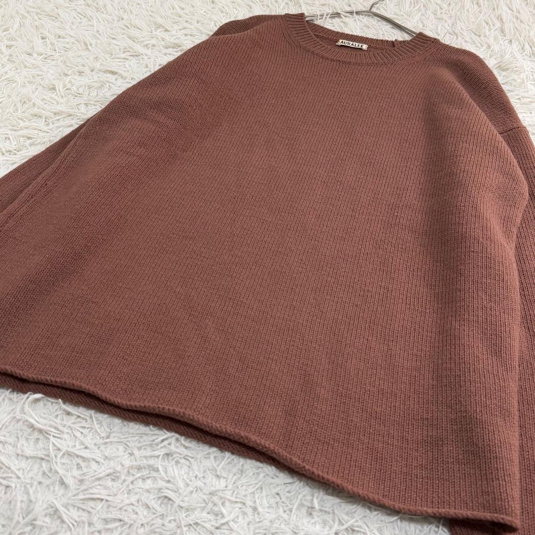 16749✨オーラリー クルーネック ニット セーター 厚手 3 ウール