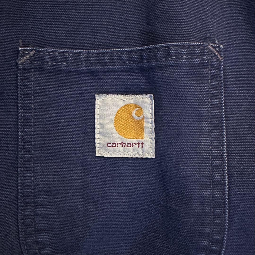 激レア 80s 90s カーハート チョアコート ネイビー 裏地キルティング L