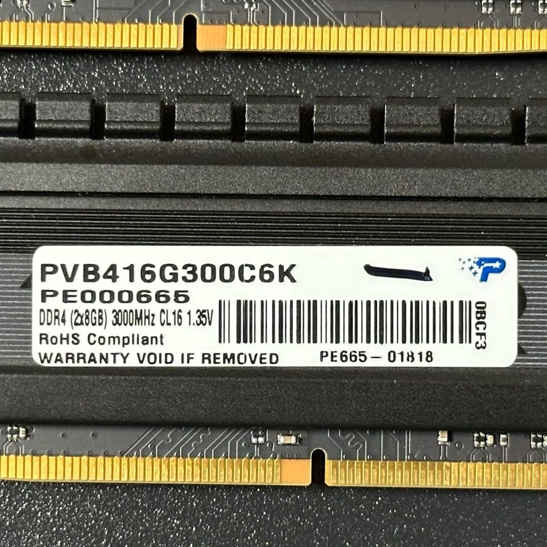 【動作保証】DDR4-3000 16GB(8GB×2) PATRIOT 137