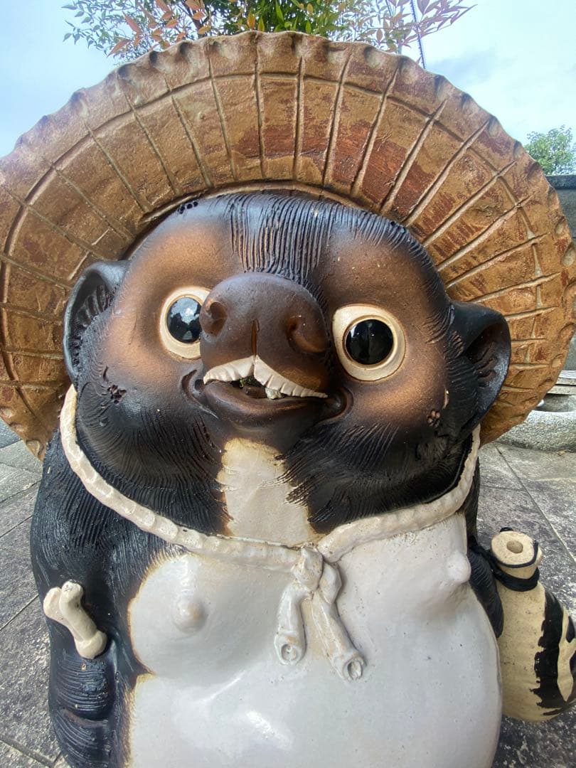 大型たぬき置物（高さ85cm）信楽焼　工芸品　縁起物　骨董品　直接引取何