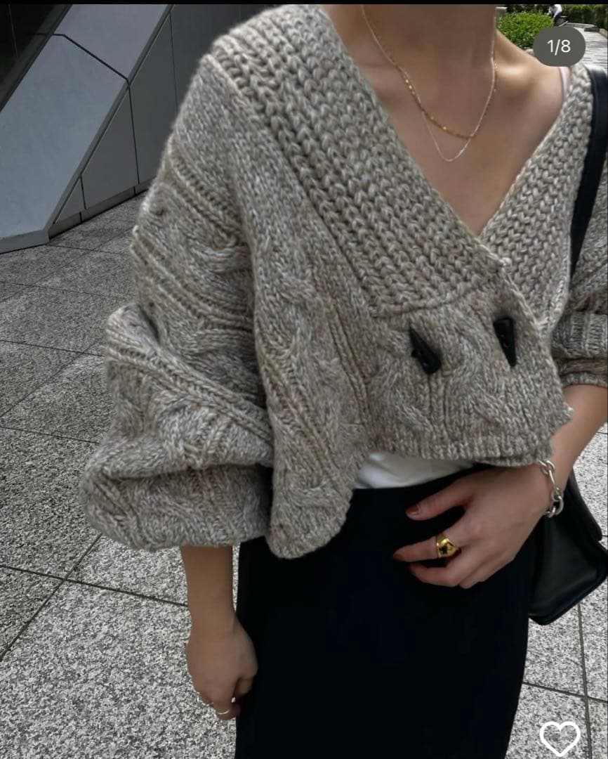 ミックスヤーンショートニットカーディガン