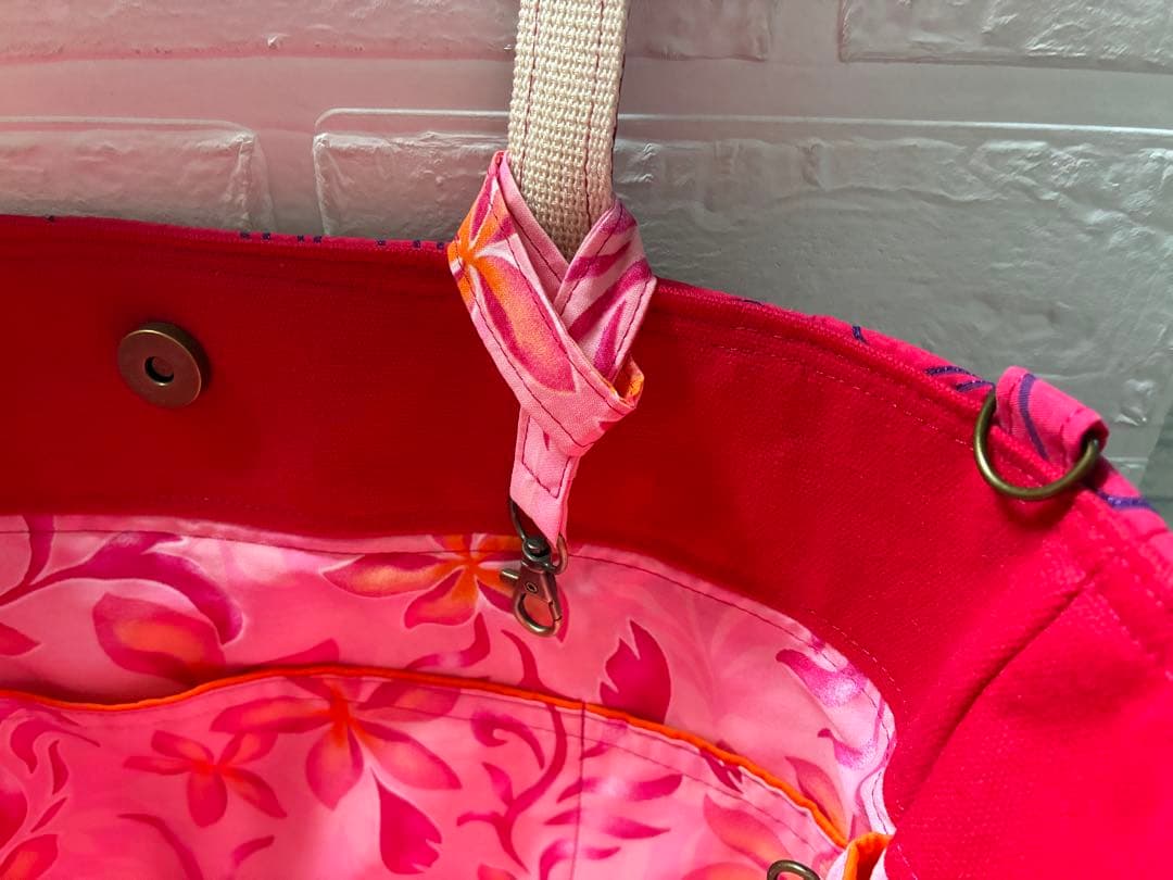 ハワイアンミシンキルトトートバッグ　ハンドメイド