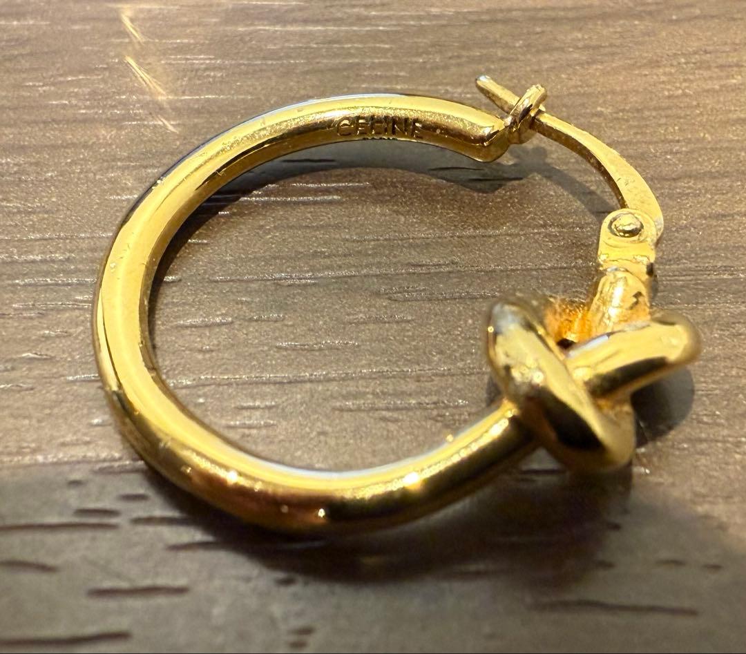 CELINE ゴールド ノットデザイン ピアス(片耳用)