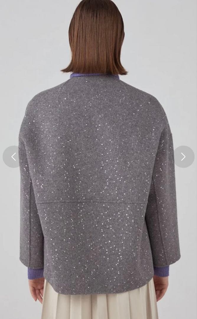 新品トゥモローランド　BALLSEY スパンコールリバー ショートコクーンコート