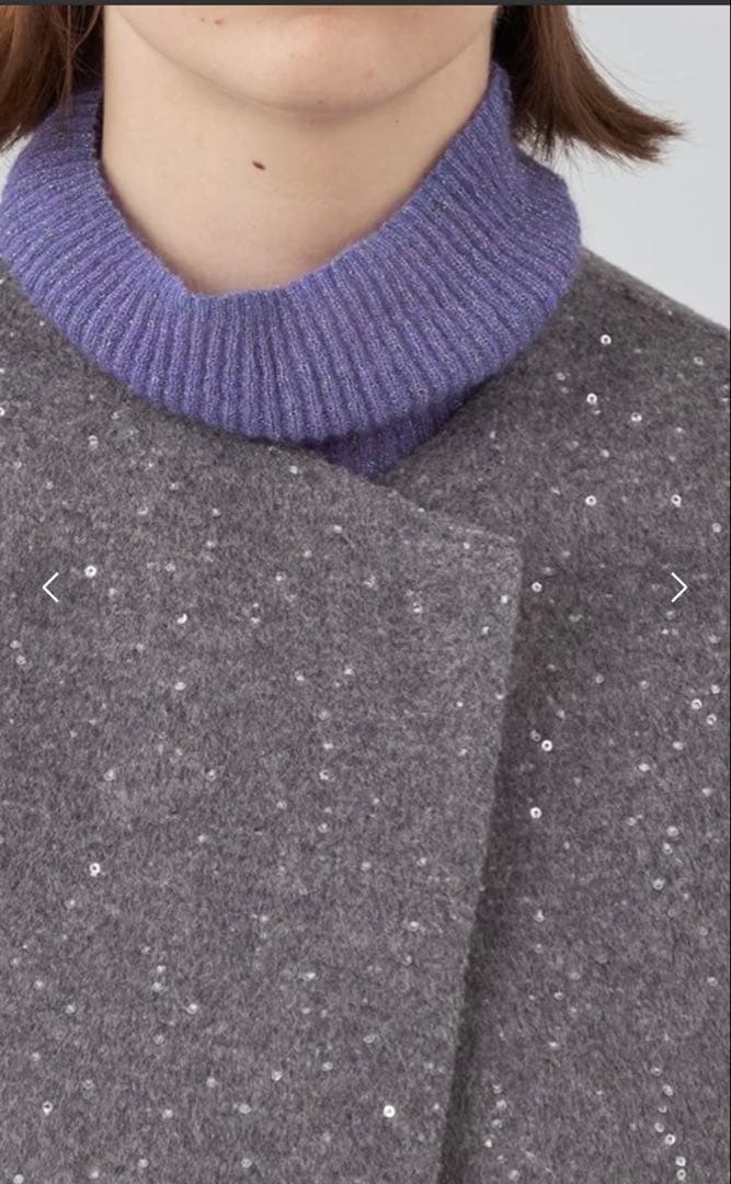 新品トゥモローランド　BALLSEY スパンコールリバー ショートコクーンコート