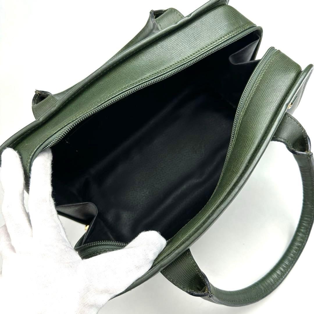 専用■セリーヌ サークルロゴ 2way ミニボストン ゴールド金具 グリーン系