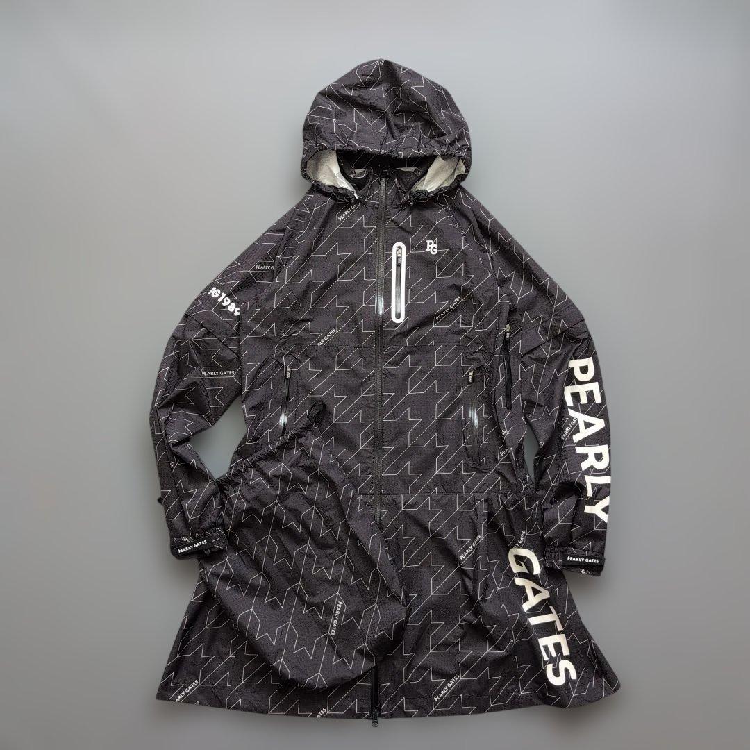 【未使用】パーリーゲイツ　3way千鳥柄レインワンピース 収納ポーチ　L