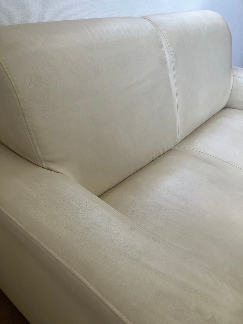 【Heavy】2人掛けソファ 白 革 シンプル おしゃれ 手入れが楽