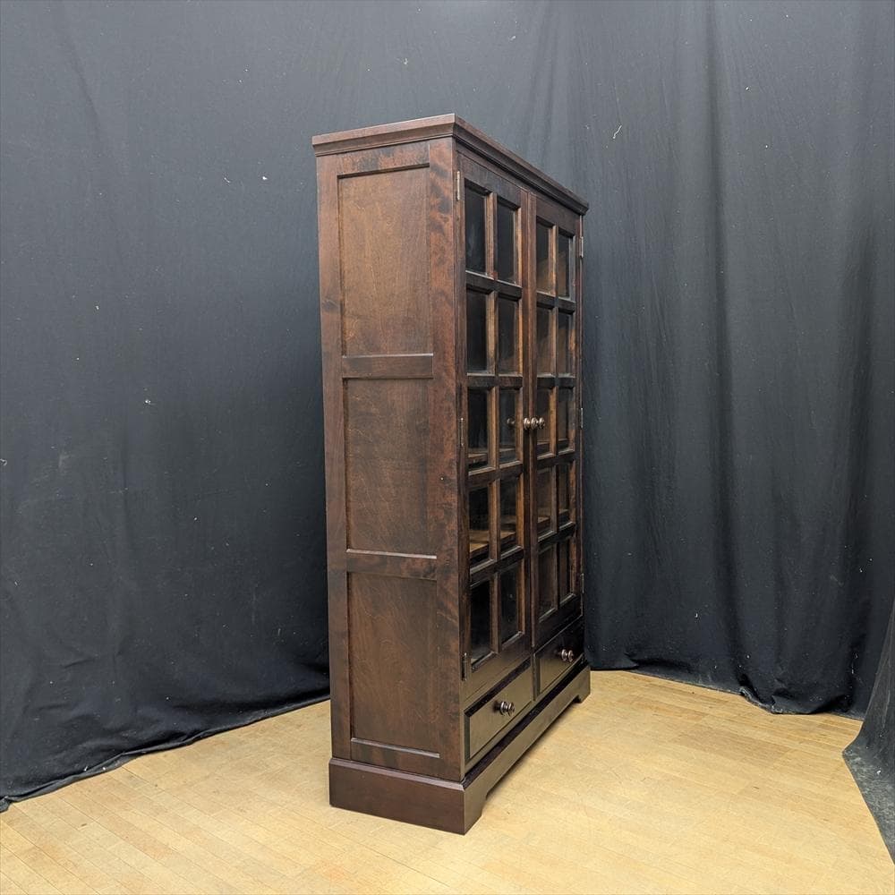 北海道民芸家具　樺　カバ材　無垢　本棚　本箱　書棚　キャビネット　ブックシェルフ